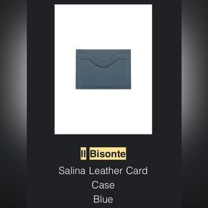 Il Bisonte Salina Leather Card Case in Slate Blue